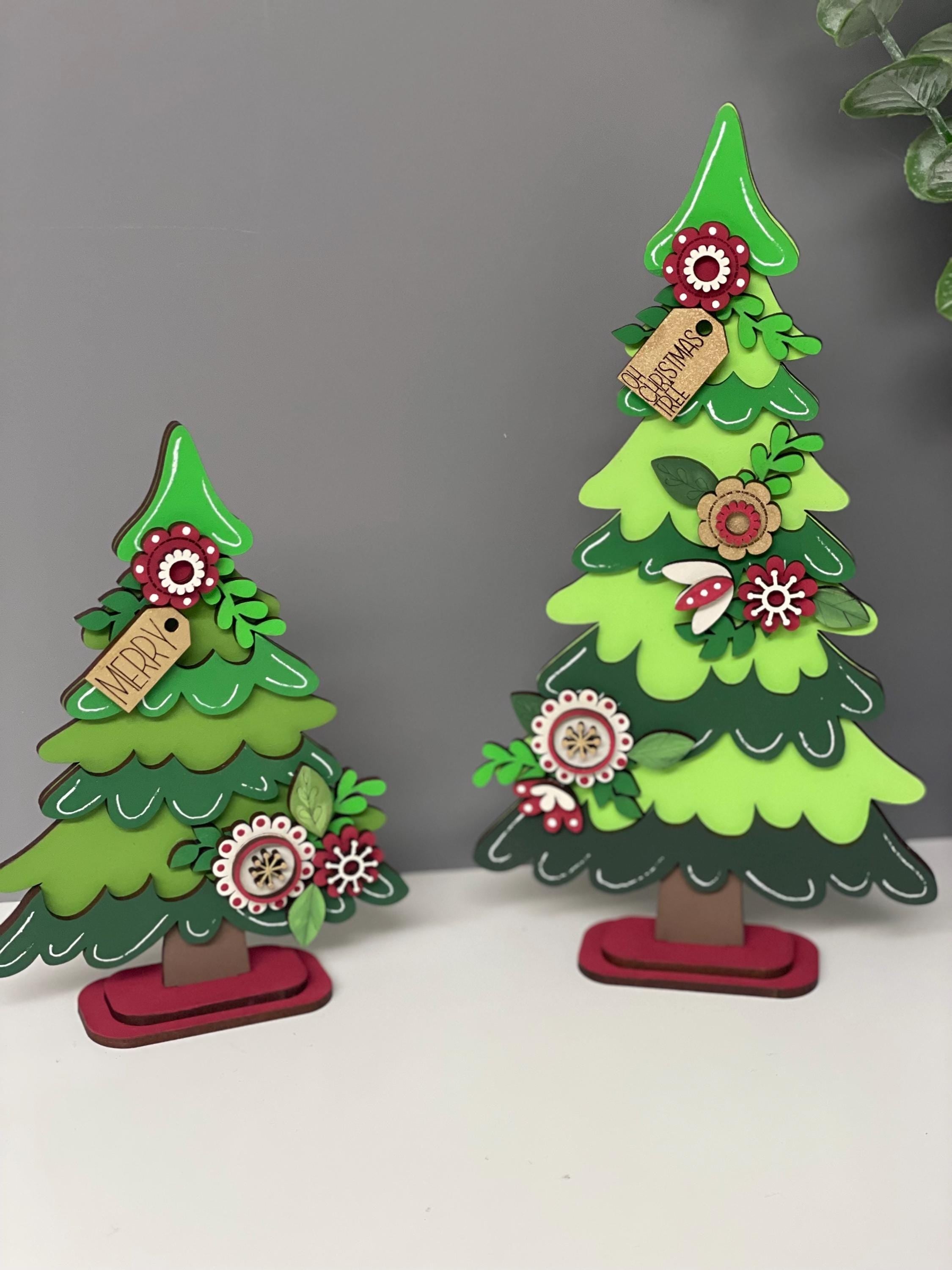 Wooden Christmas Tree decoration, hand painted Christmas tree, Fireplace Decor