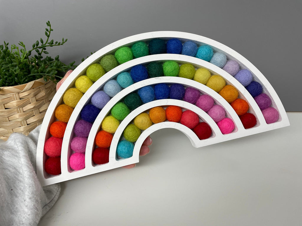 Pom Pom wooden rainbow