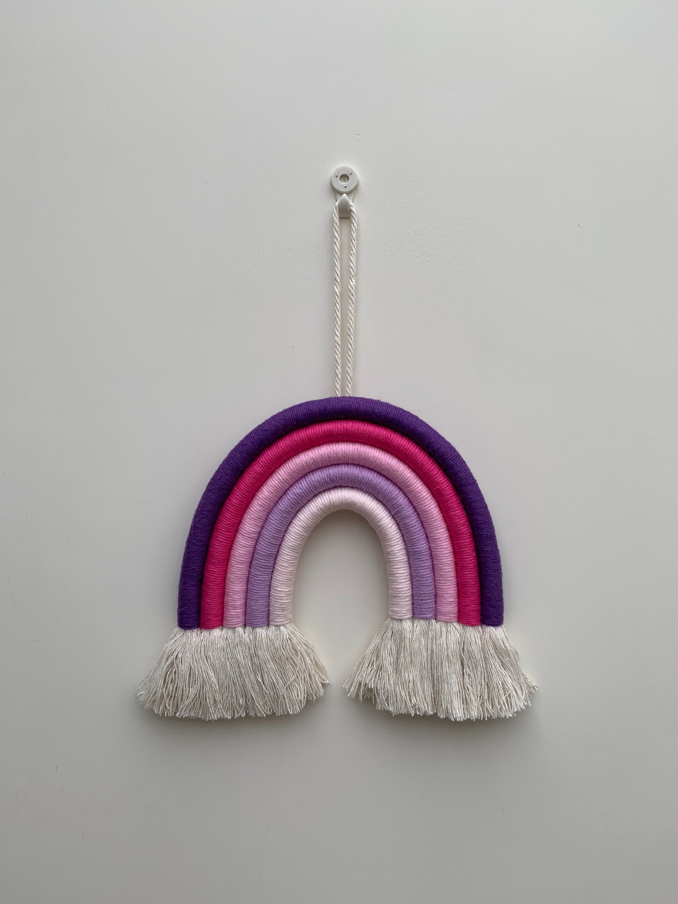 Rainbow wall hanging - rope rainbow - fibre art - nursery decor - playroom decor - new baby gift - baby shower - Rainbows