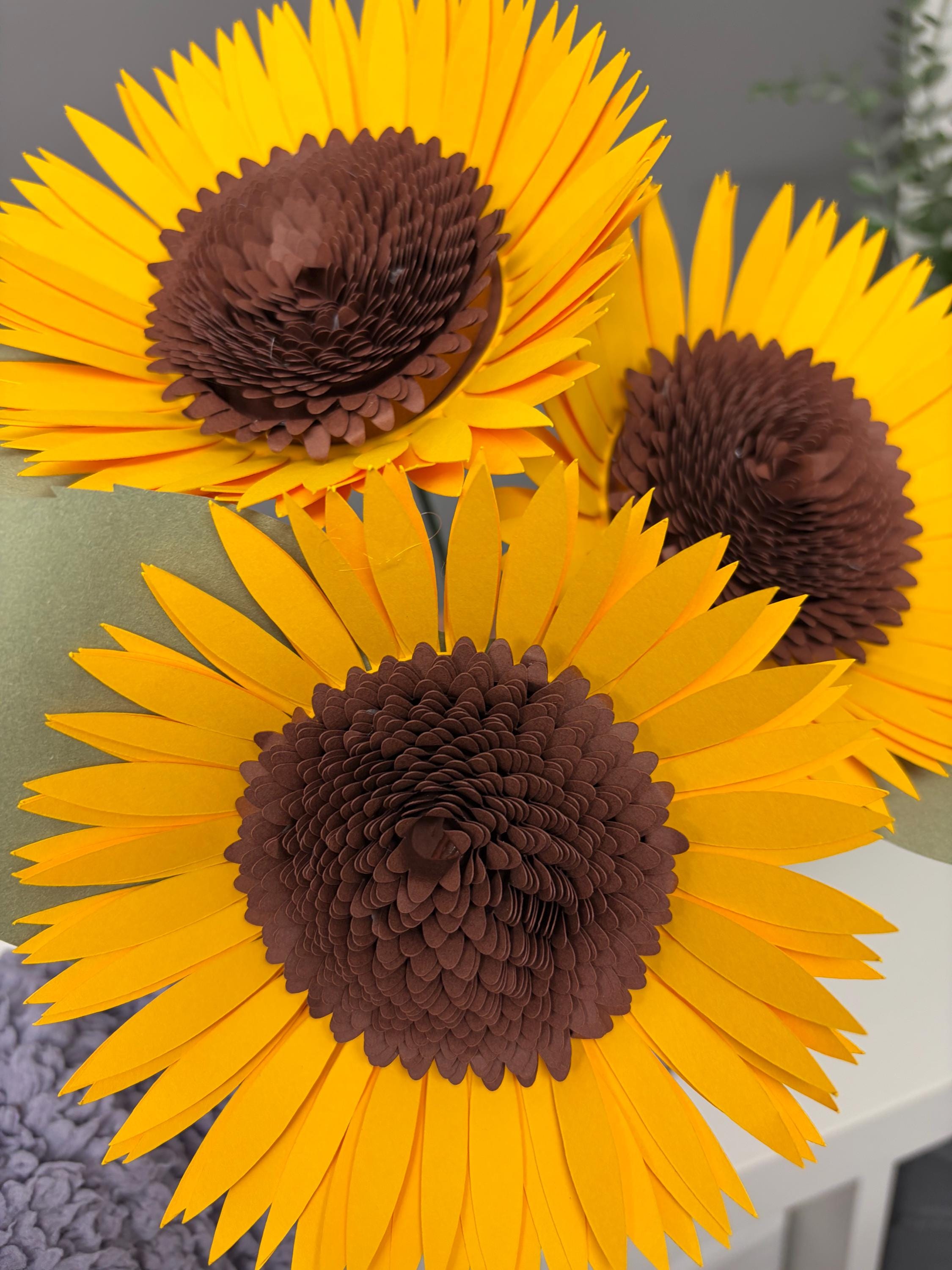 Sunflowers, paper sunflowers, anniversary, wedding flowers, birthday gift, home decor.