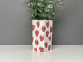 Hand painted strawberry ceramic vase
