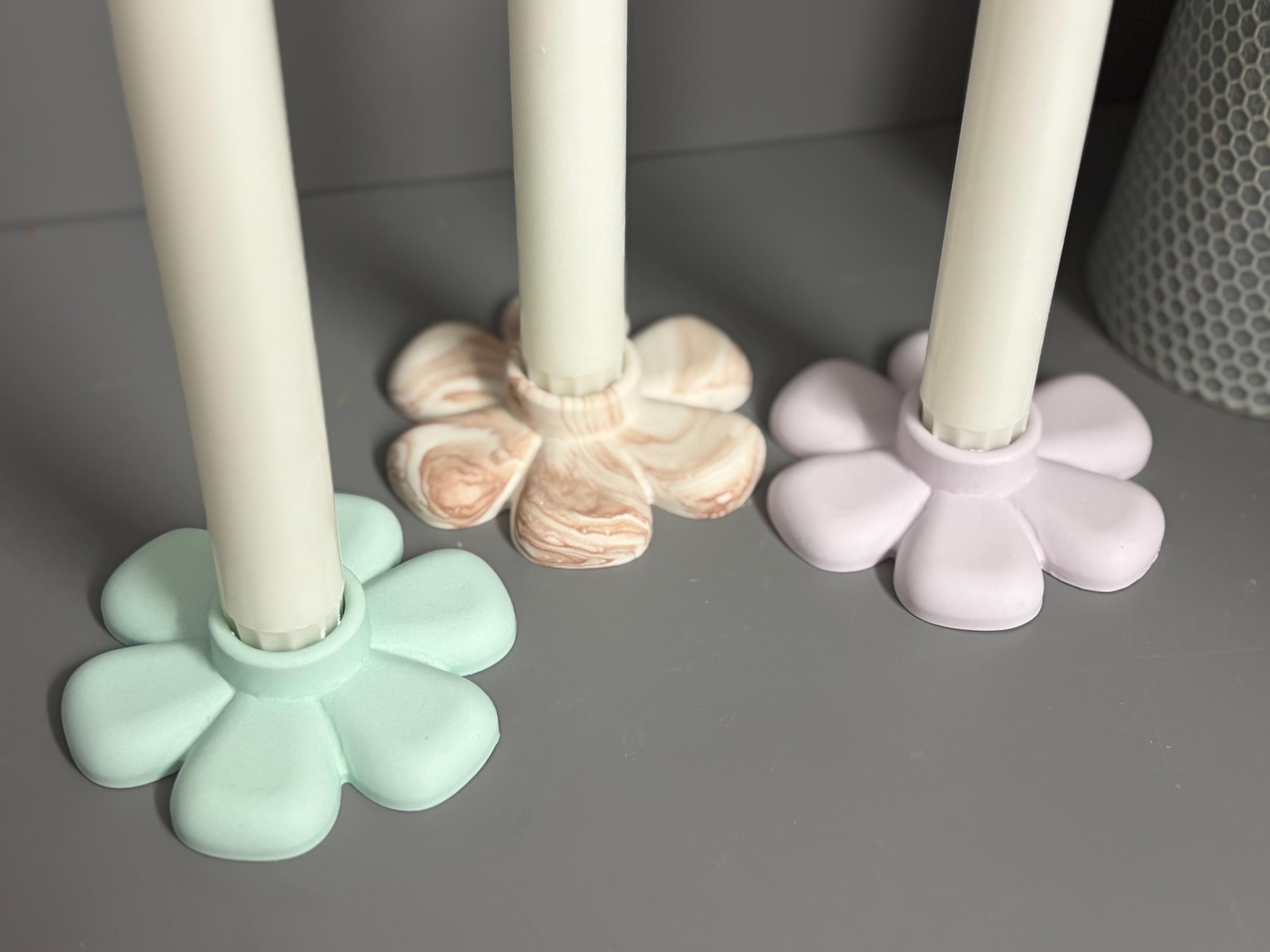 Jesmonite Flower candle holder.