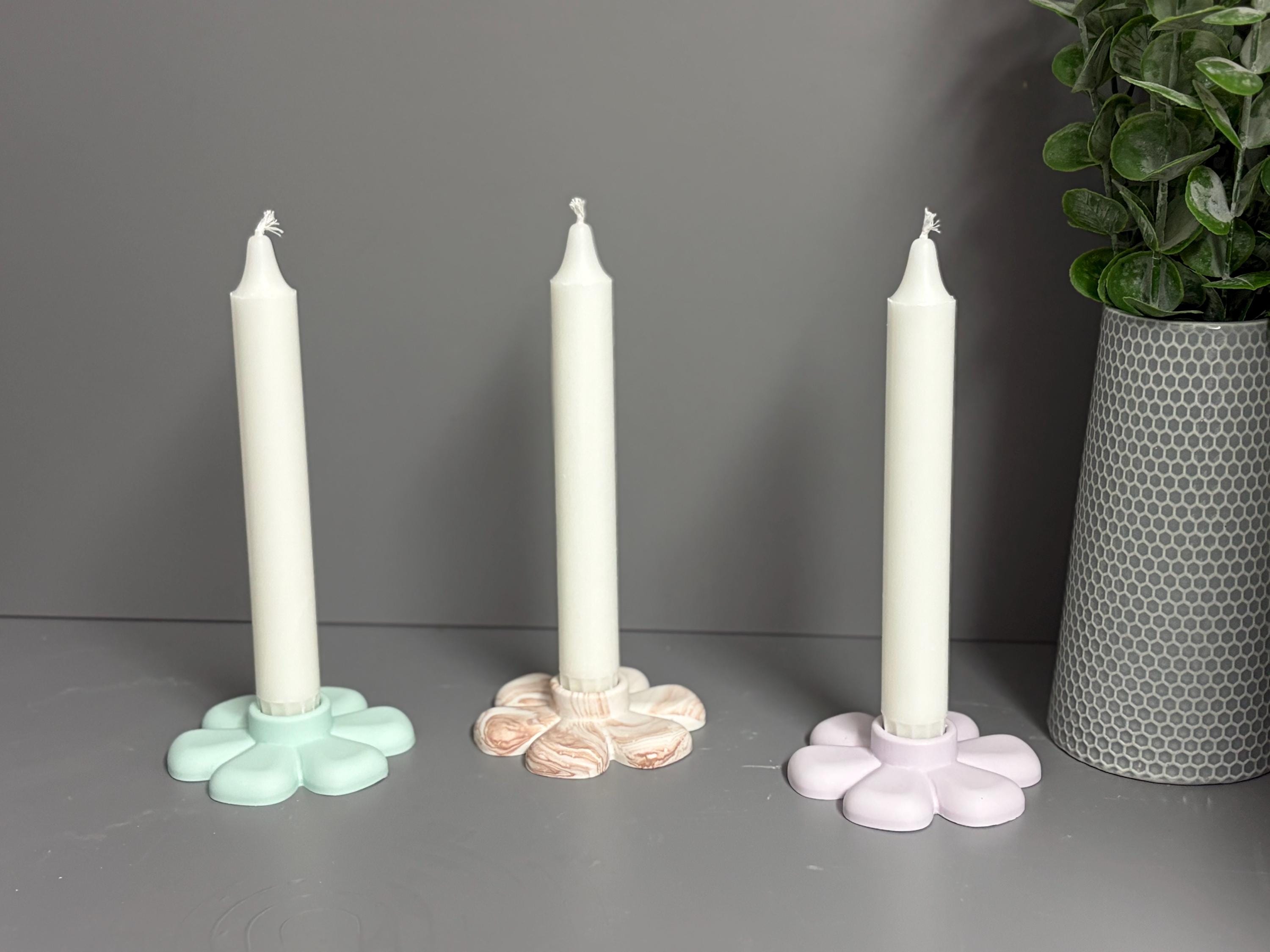 Jesmonite Flower candle holder.