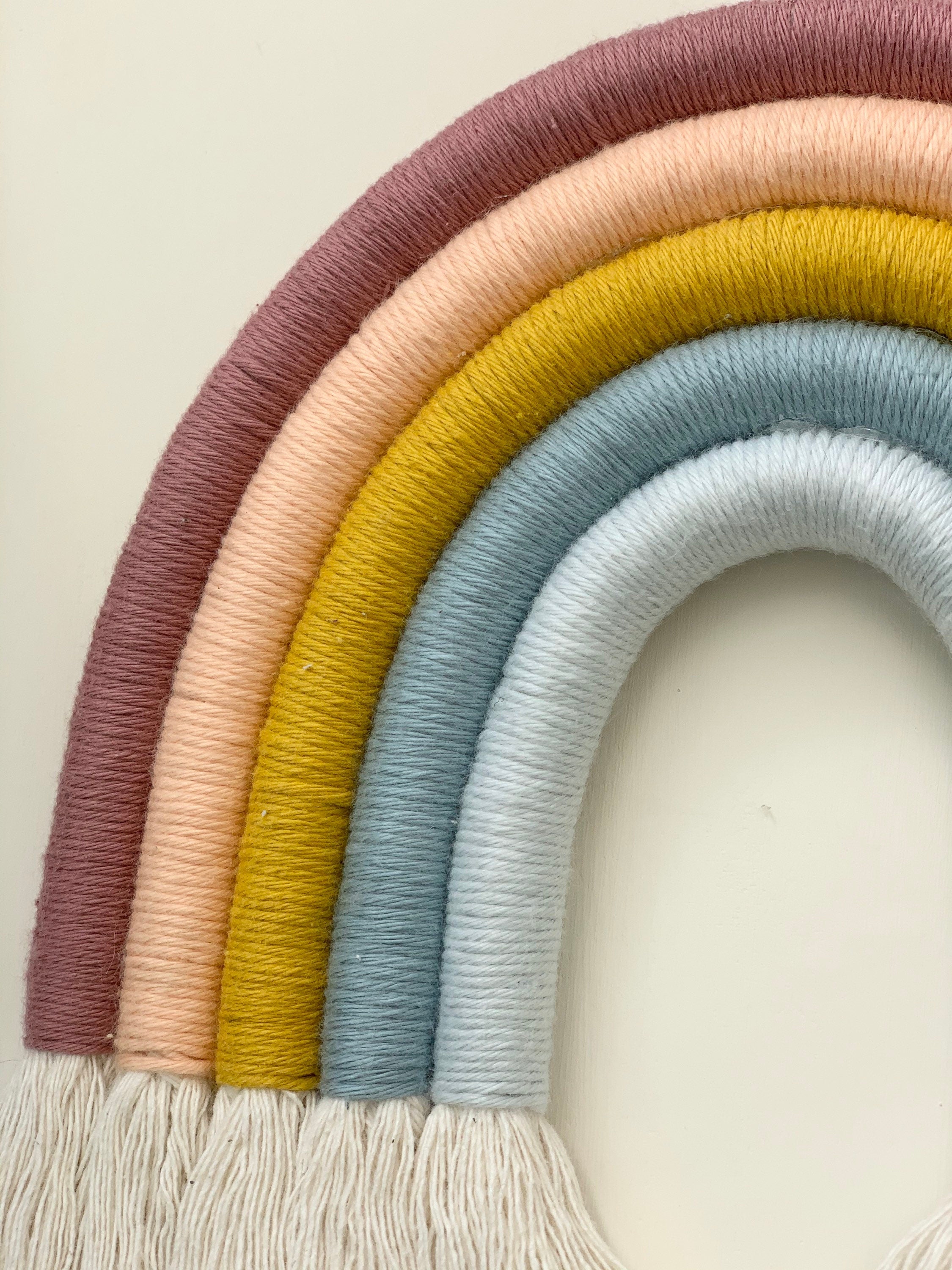 Rainbow Wall Hanging - Macrame rainbow - rope rainbow - fibre art - playroom decor - nursery decor - new baby - baby shower.