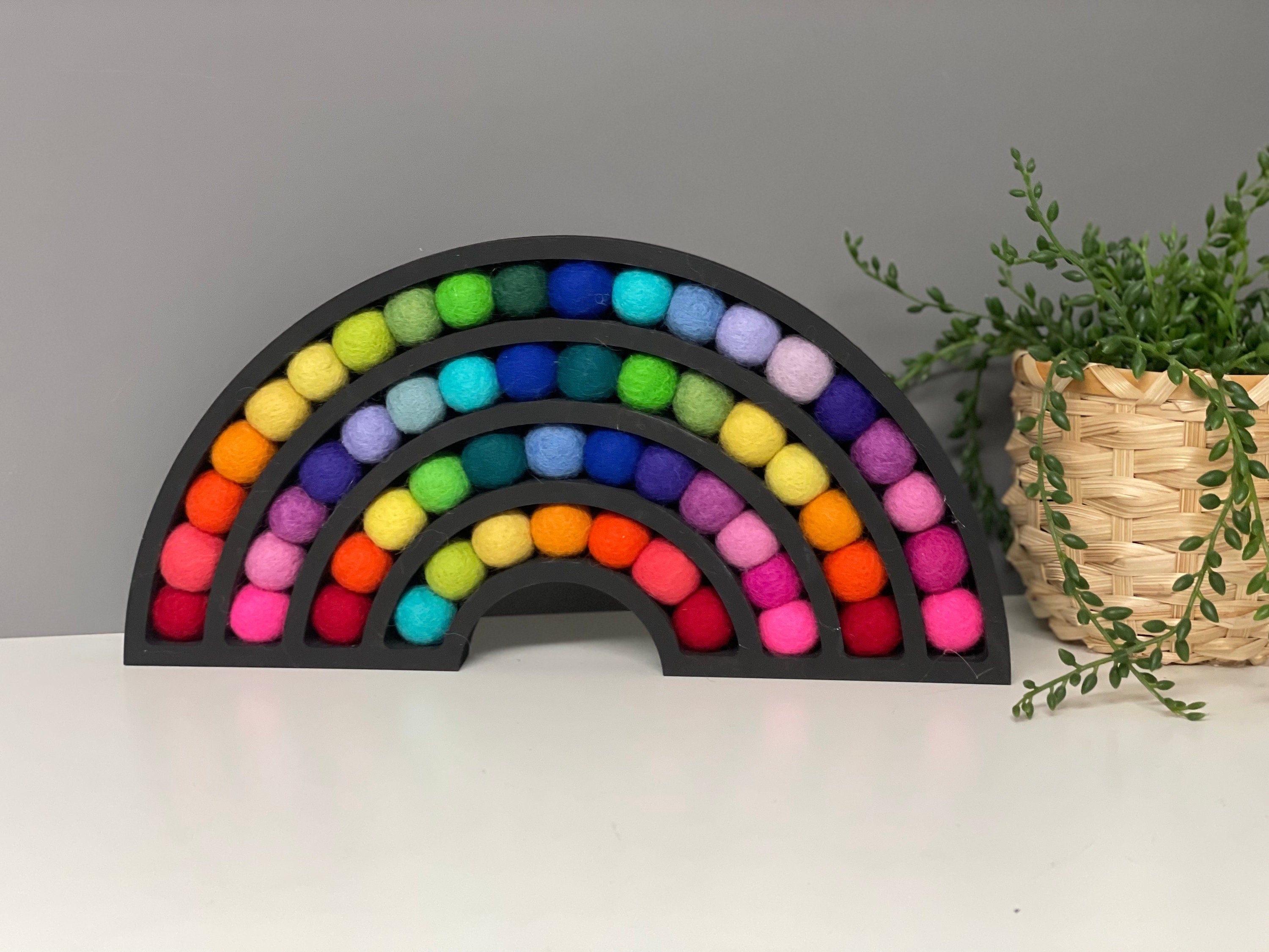 Pom Pom wooden rainbow