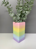 Hand painted Pastel ombré ceramic vase