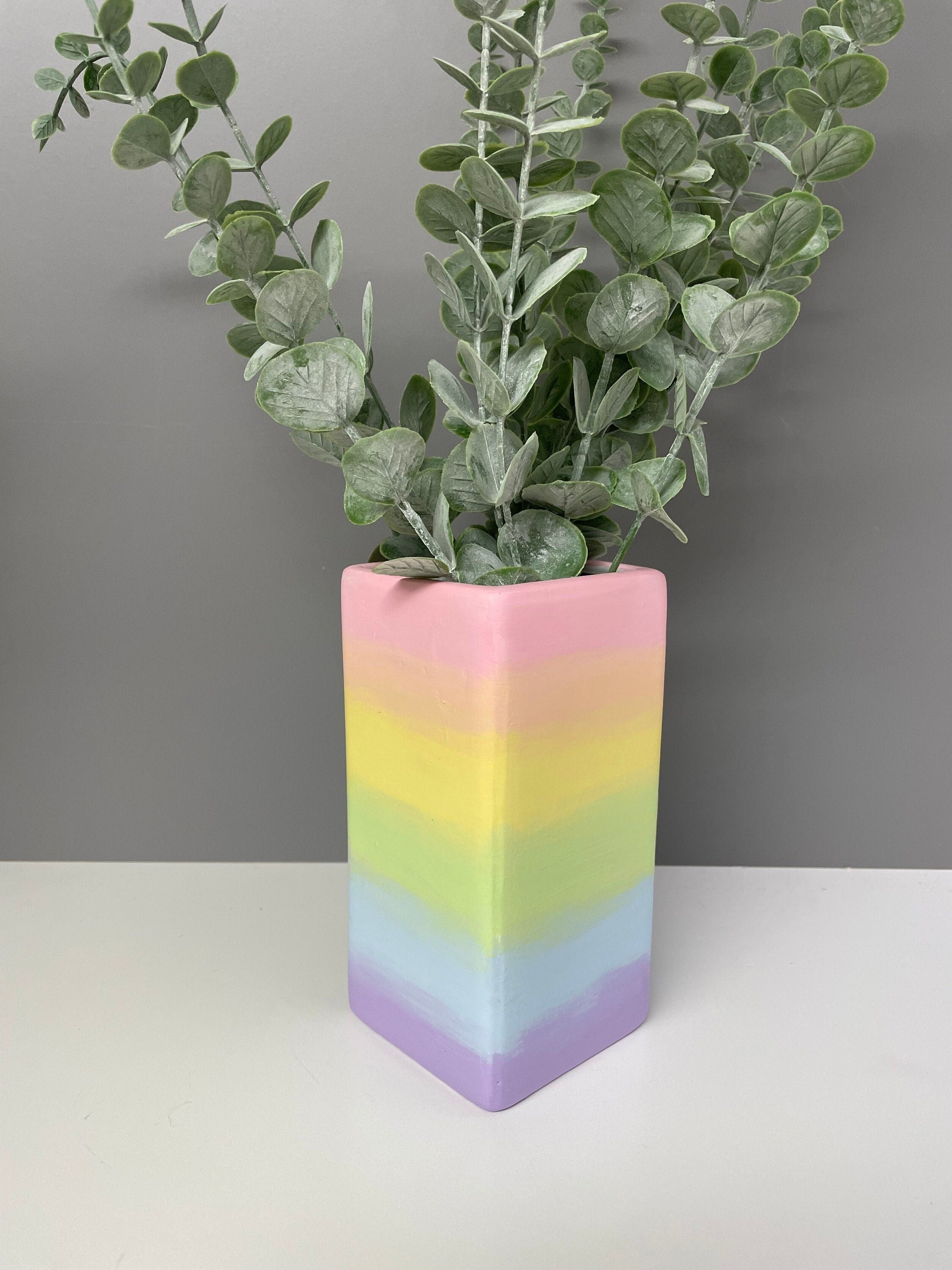 Hand painted Pastel ombré ceramic vase