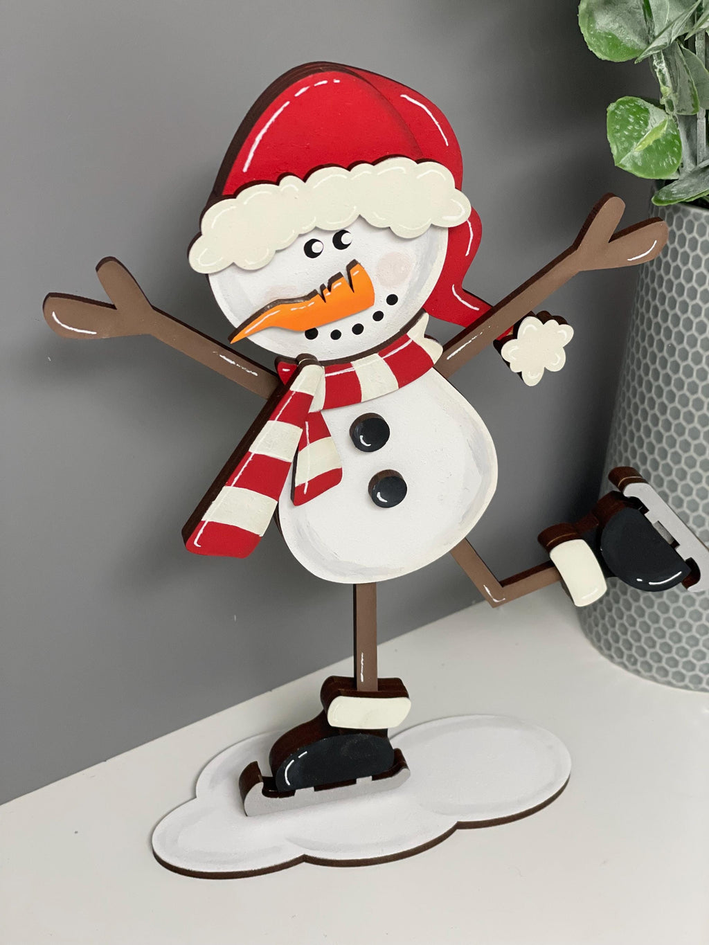 Christmas skating snowman decoration