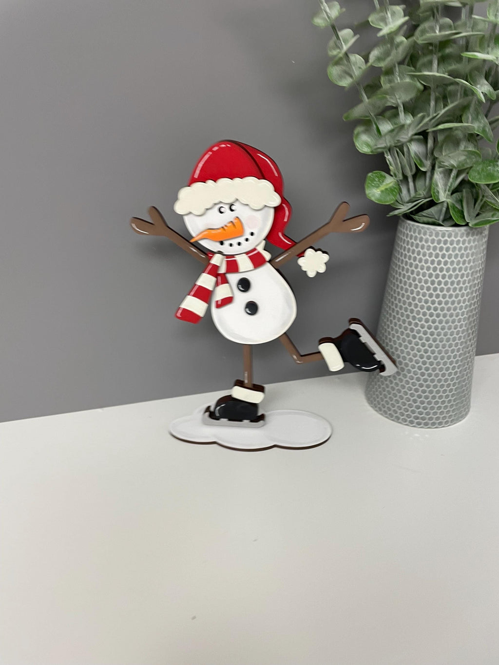 Christmas skating snowman decoration