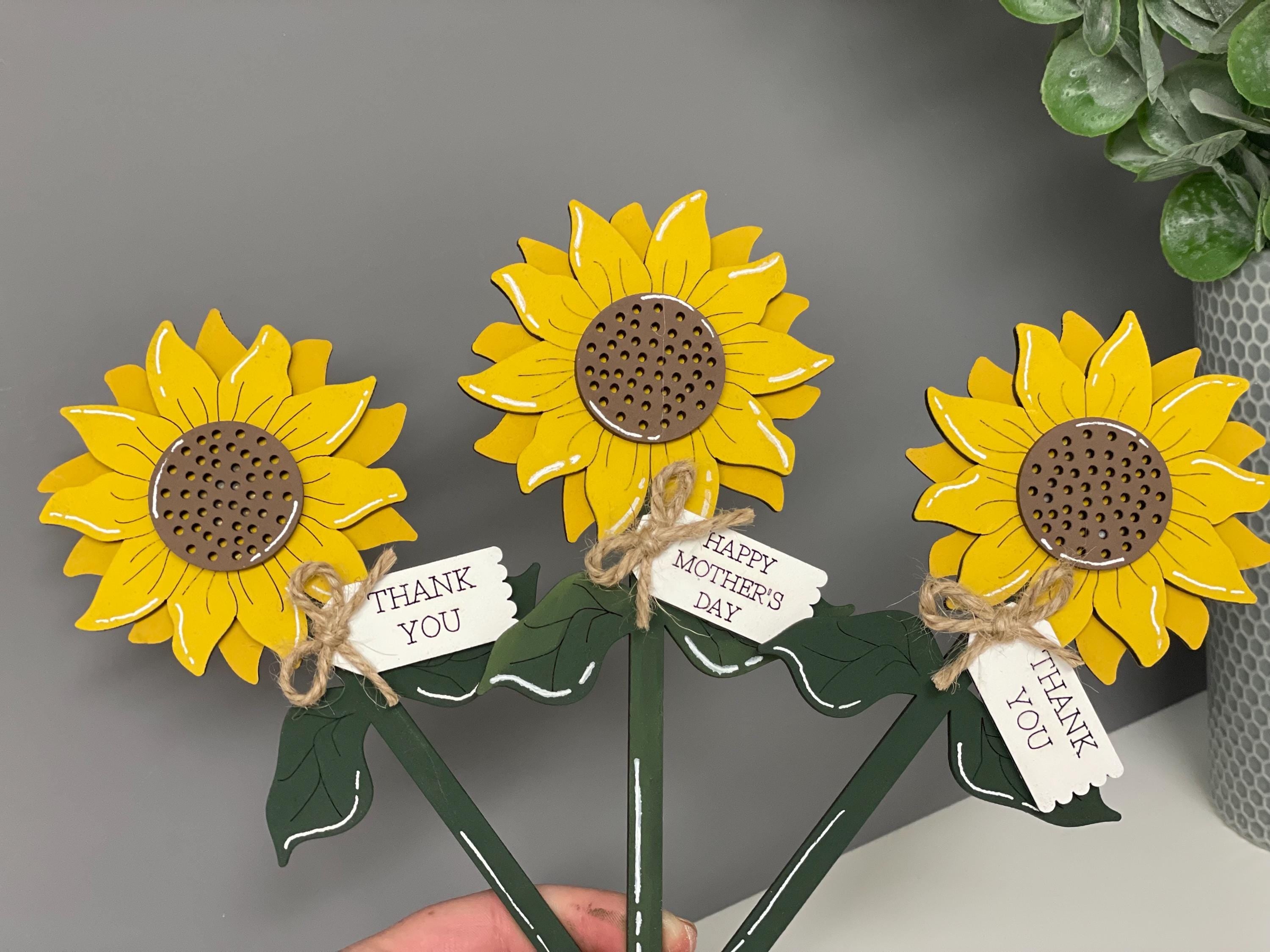 Wooden Sunflower Stem, Teacher Appreciation Gift