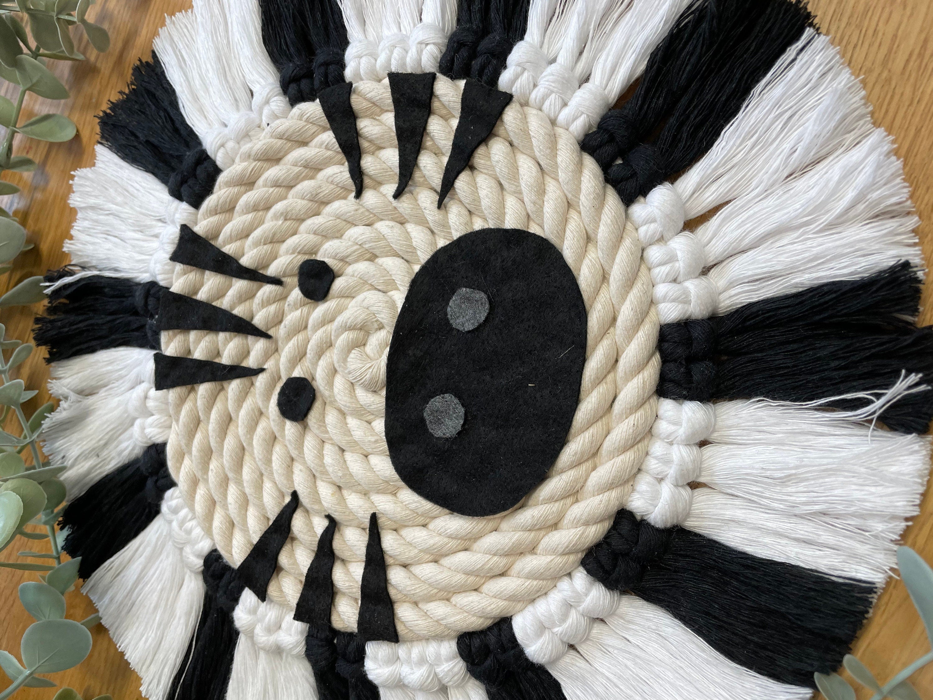 Macrame Zebra Wall Hanging - Jungle Nursery Decor