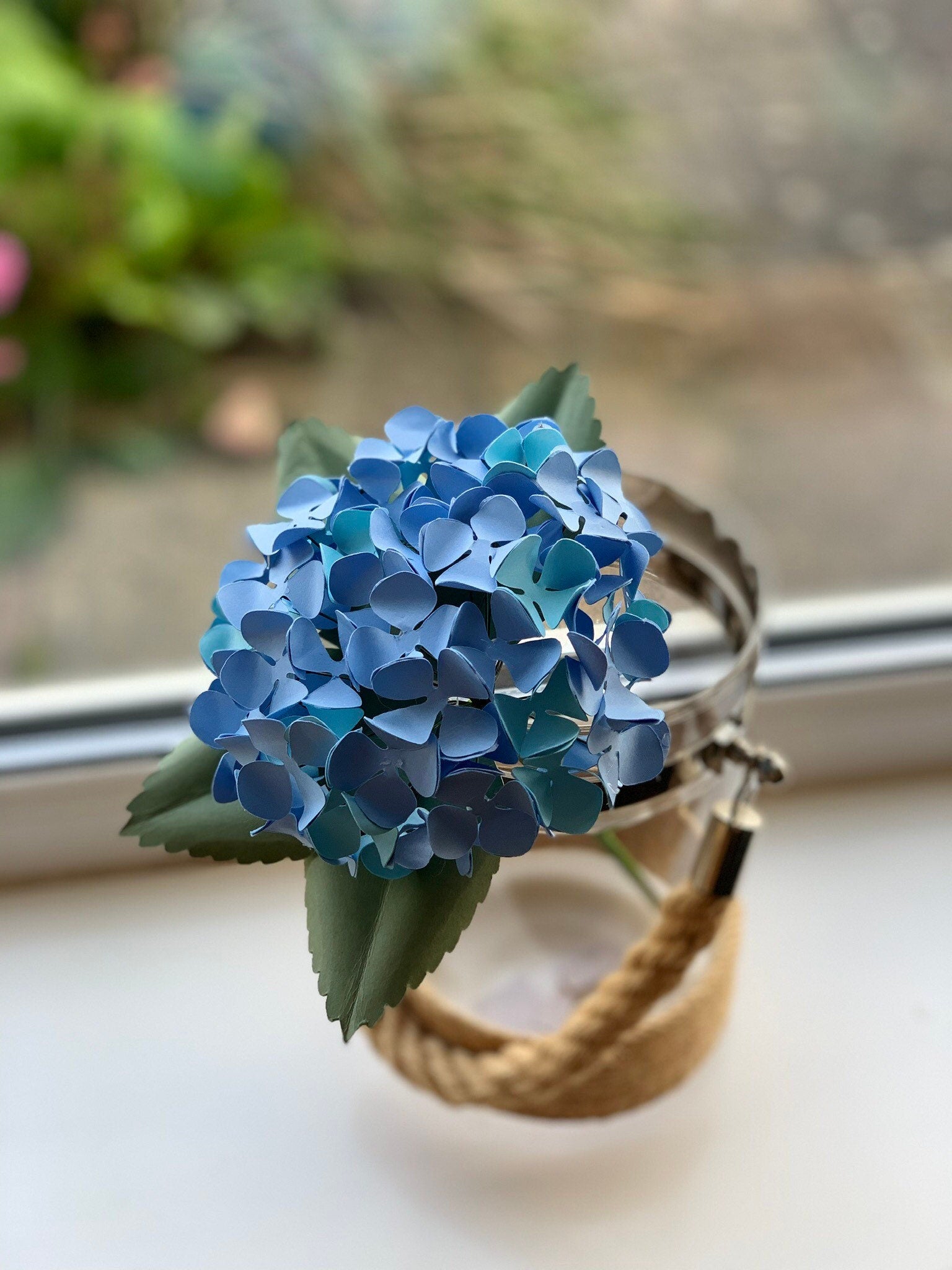 Paper flower, paper hydrangea, hydrangeas, wedding flowers, anniversary, home decor, birthday gift.