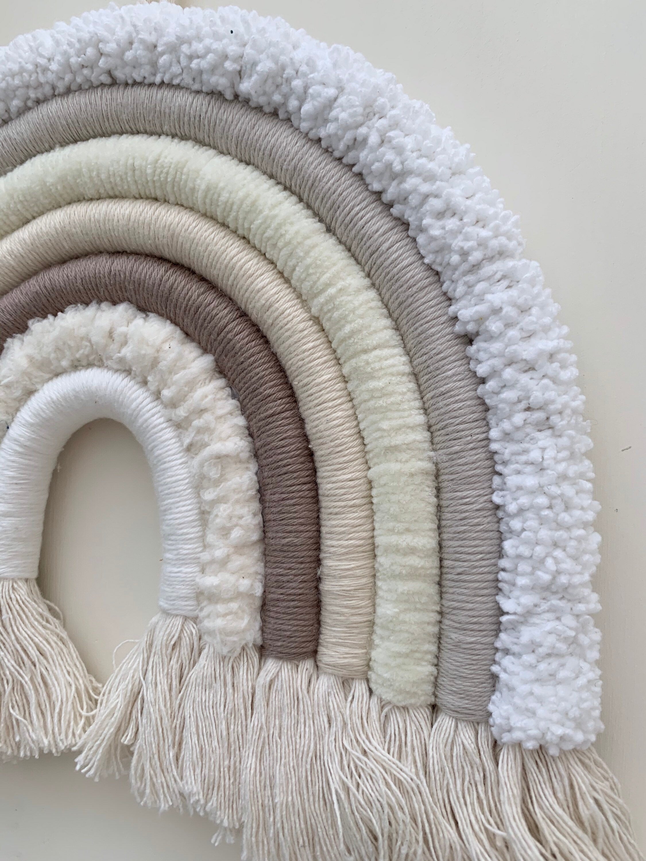 Macrame Rainbow wall hanging, neutral nursery decor