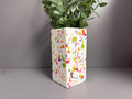 Hand painted ceramic splatter vase, bright coloured vase.