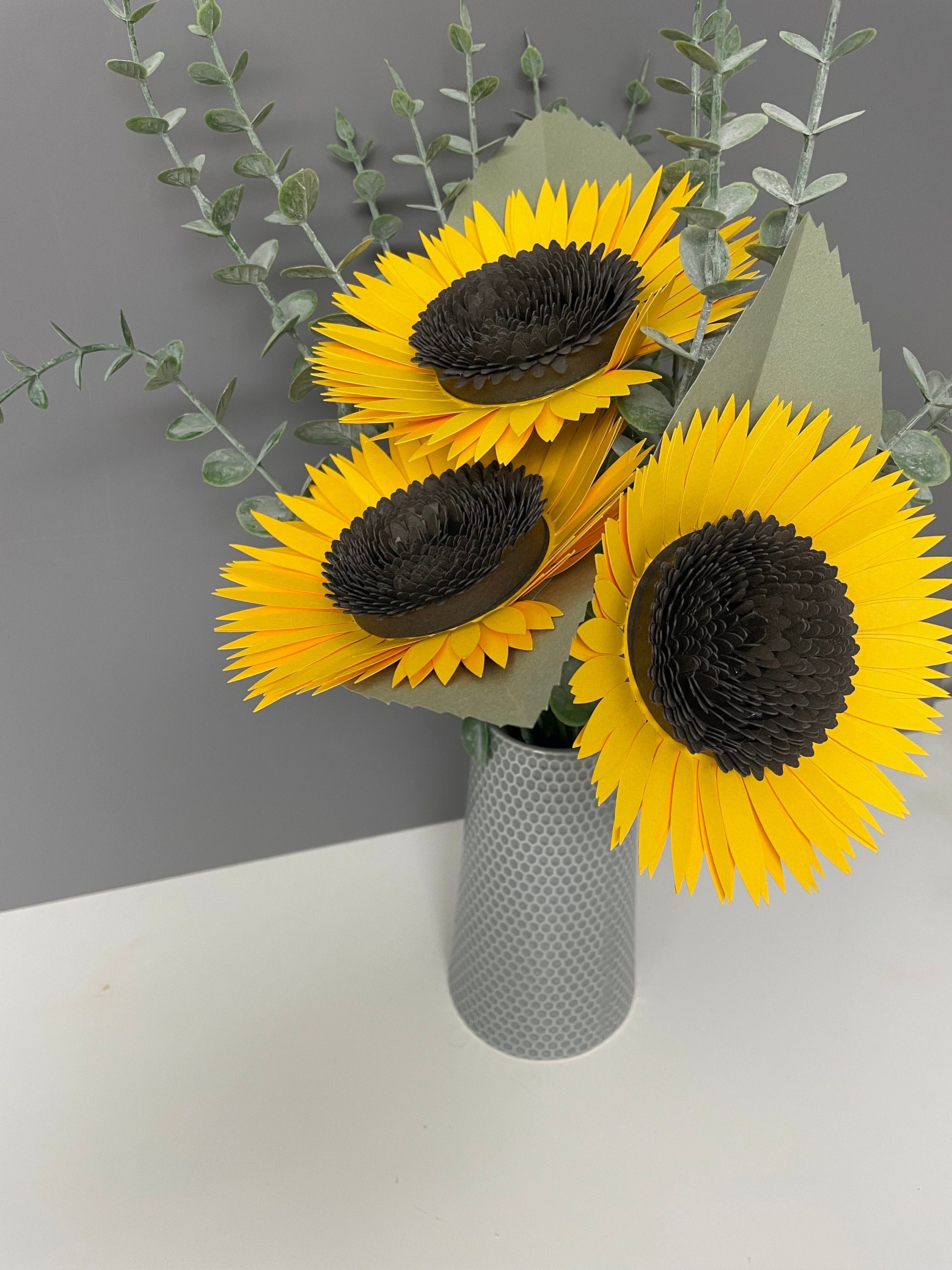 Sunflowers, paper sunflowers, anniversary, wedding flowers, birthday gift, home decor.