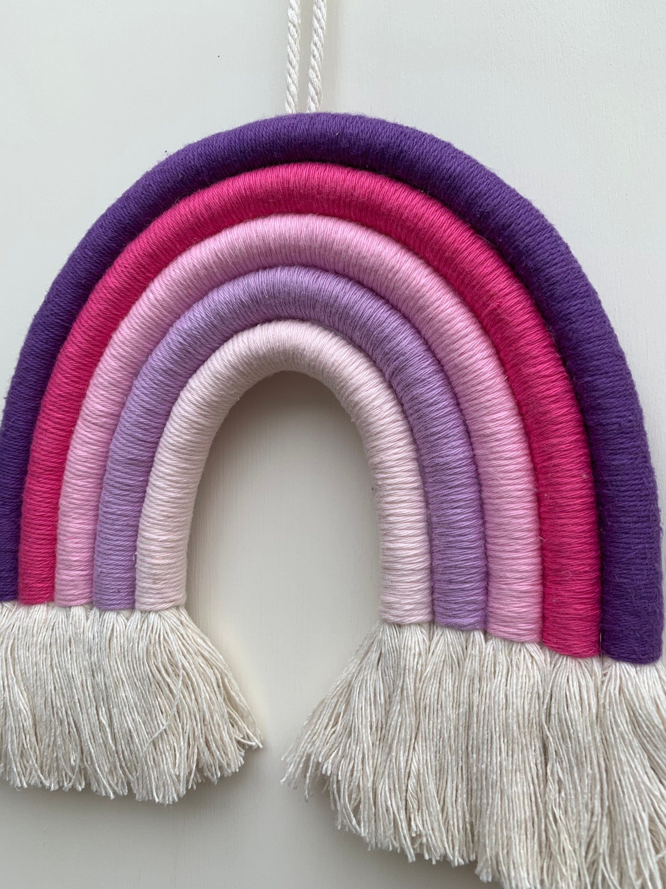 Rainbow wall hanging - rope rainbow - fibre art - nursery decor - playroom decor - new baby gift - baby shower - Rainbows