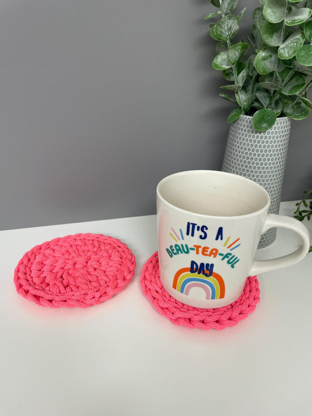 Handmade Crochet Coasters, Chunky Crochet coasters, home decor