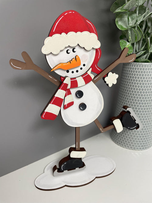 Christmas skating snowman decoration